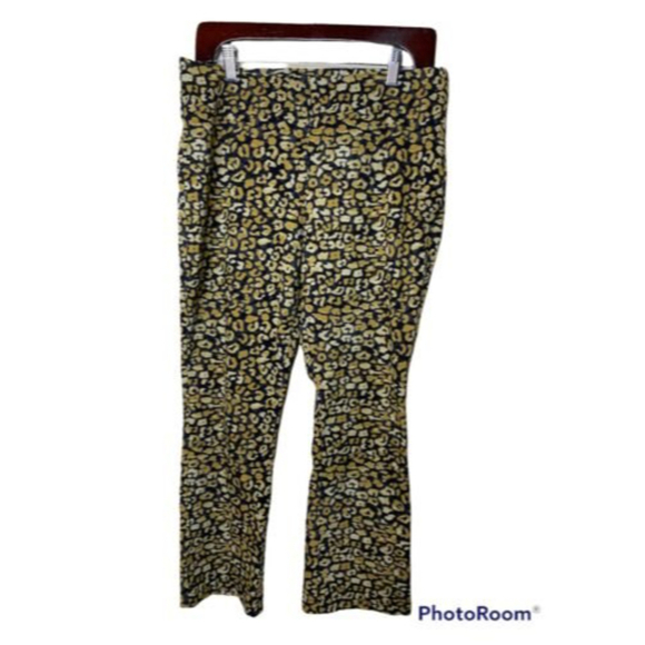 Who What Wear Size 14 Pants Leggings High Rise Stretch Leopard Cropped Beige Tan - Picture 1 of 3